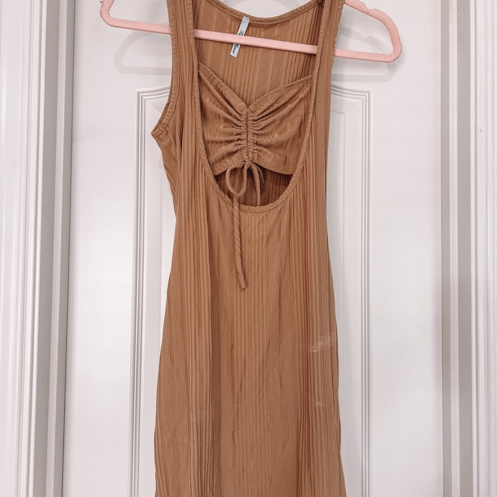 Fashion Nova - tan mini dress